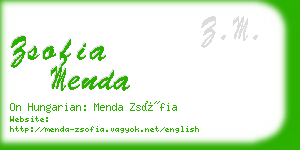 zsofia menda business card